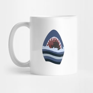 Shark swallows boat Mug